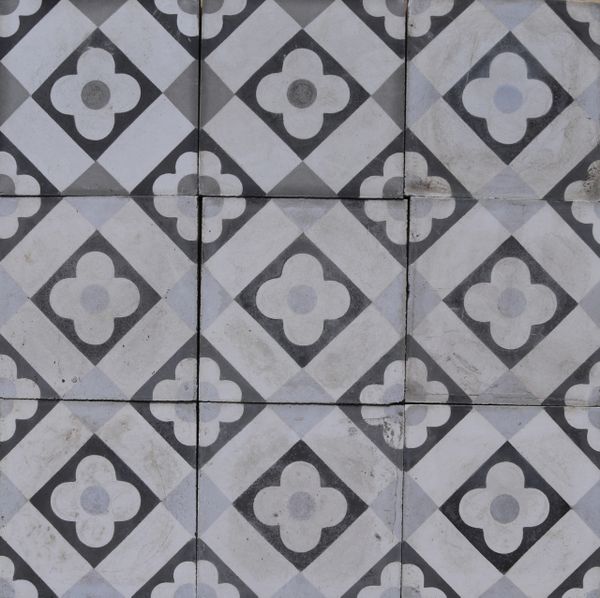 Reclaimed Patterned Encaustic Cement Floor Tiles 1.68 m2 (18 ft2)