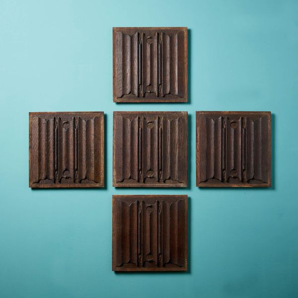 Set of 19th Century Carved Oak Linen Fold Panels