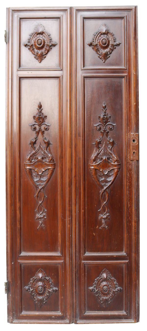 Antique Carved Walnut Door