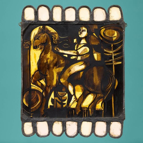 H. Salvin Stained Glass of Woman on Horseback