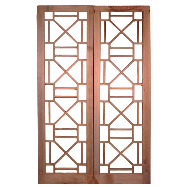 Large Art Deco Double Doors or Geometric Screen Panels