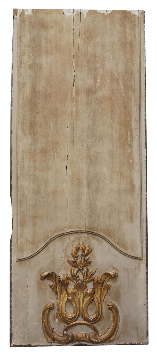 French Antique Painted Oak Wall Panel