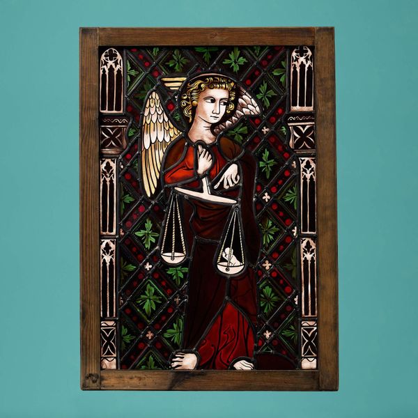 Medieval Style Stained Glass Window of St Michael