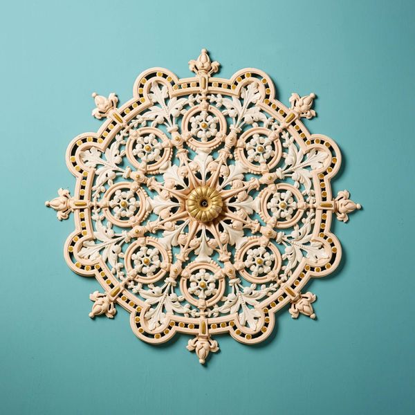 Antique Victorian Cast Iron Ceiling Rose Panel