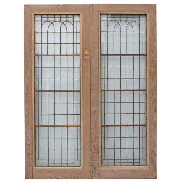 Set of Reclaimed Copperlight Art Deco Double Doors (3)