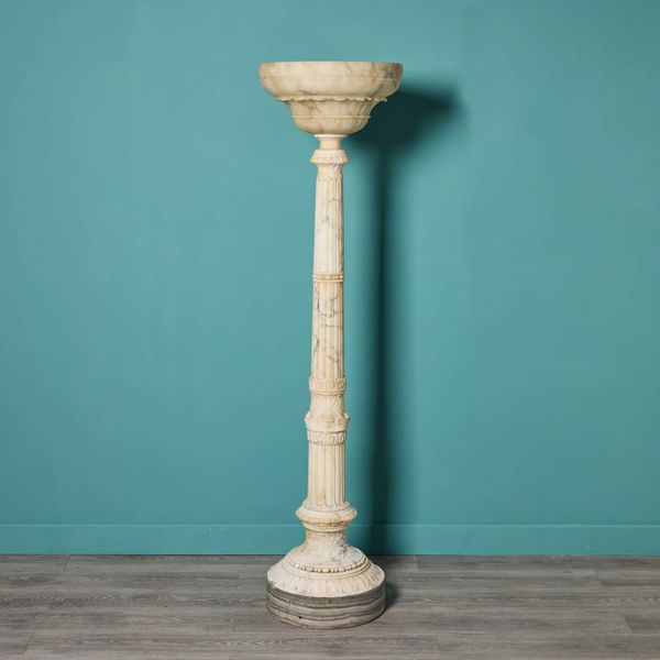 Carved Alabaster Marble Standard Lamp