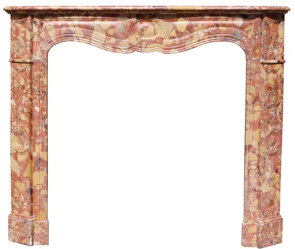 Antique Louis XV Breche D’alpe Marble Fireplace