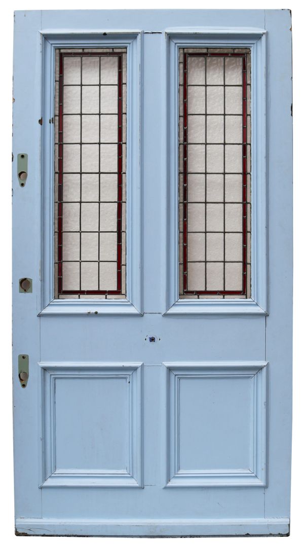 A Large Reclaimed Victorian Stained Glass Front Door 