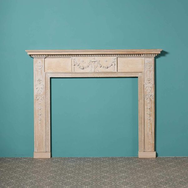 English Georgian Carved Wooden Fire Surround