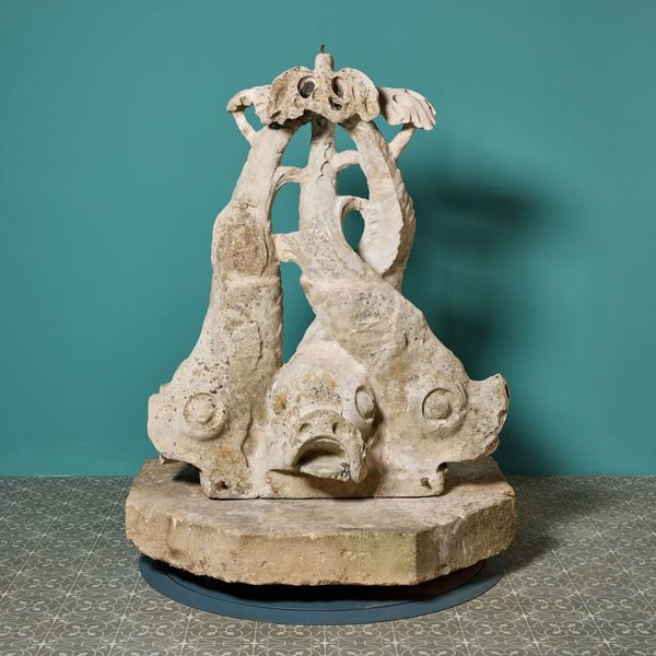 Grand Antique Carved Portland Stone Fountain