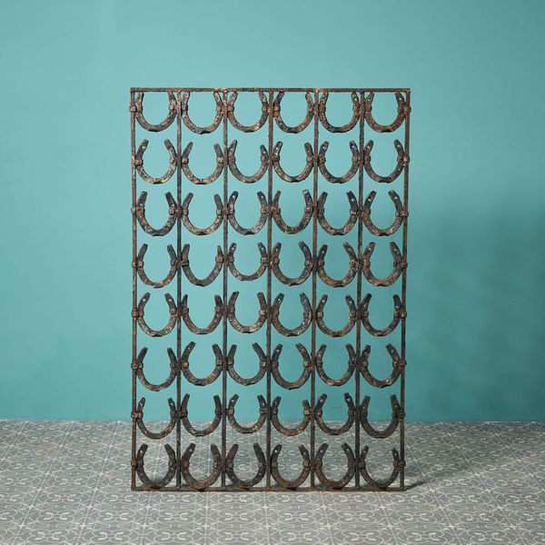 Reclaimed Wrought Iron Horseshoe Garden Panel