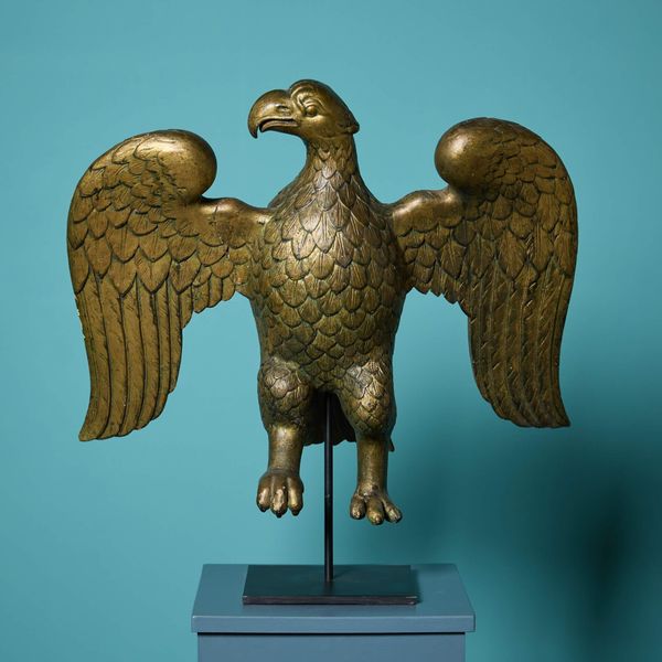 19th Century Neoclassical Hand Carved Giltwood Eagle