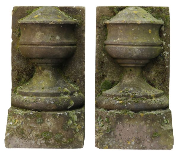 Pair of Reclaimed York Stone Urn Stop Finials