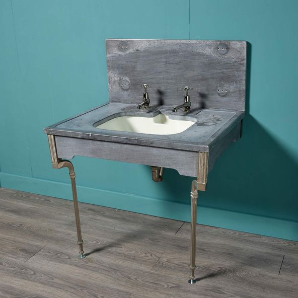 Antique Basin on Marble Stand with Legs