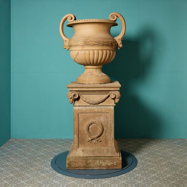 Neoclassical Style Urn on Pedestal by Doulton & Co.