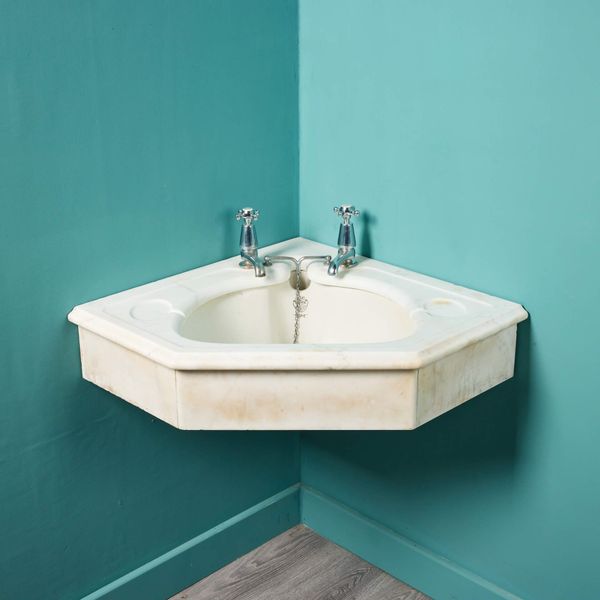 Large John Bolding Carrara Marble Corner Basin