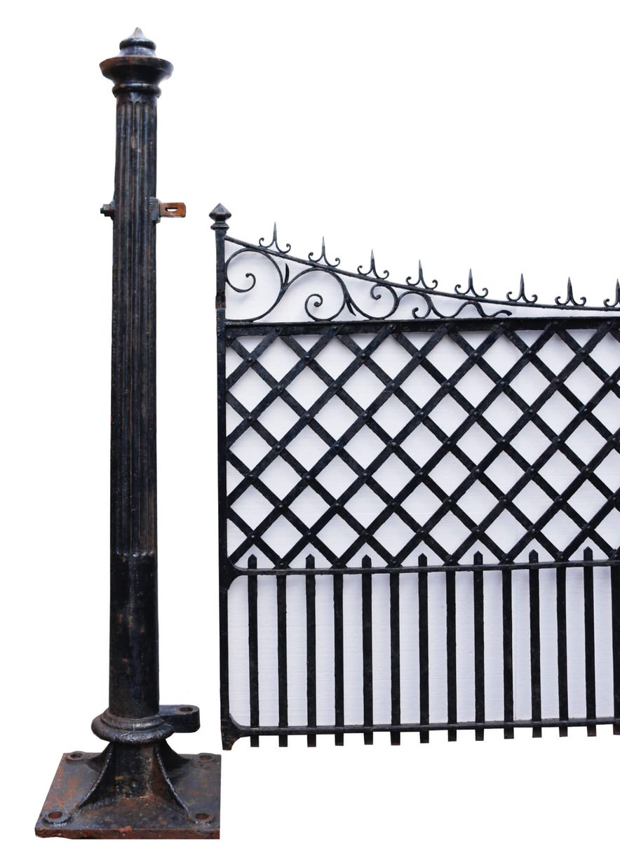 Set of Wrought Iron Driveway Gates and Posts