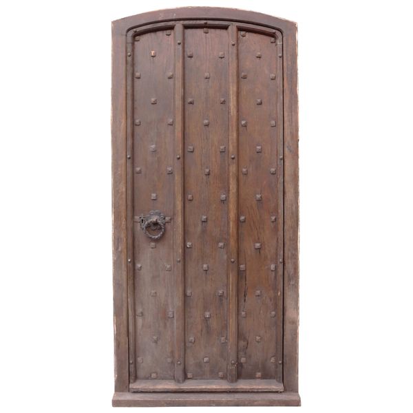 Victorian Exterior Studded Oak Door with Frame