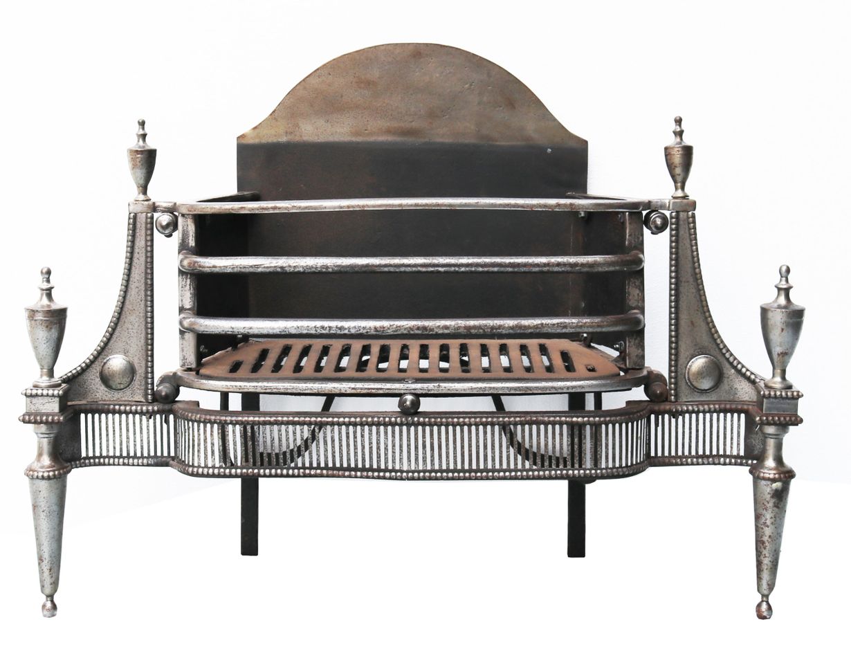 George III Polished Steel Fire Grate