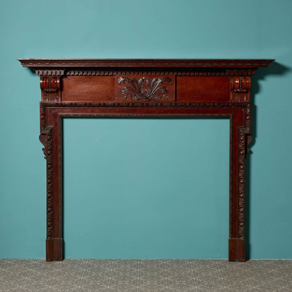 An Antique Neoclassical Style Carved Wooden Fireplace