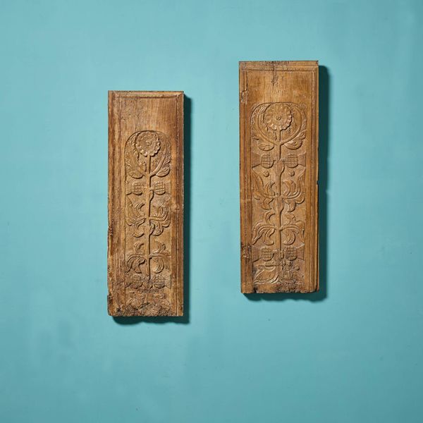 Pair of 16th Century Tudor Carved Oak Panels