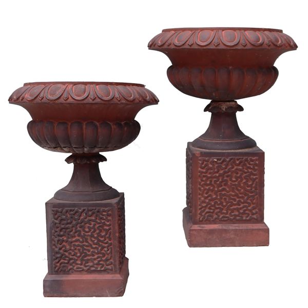 Pair of Victorian Antique Terracotta Garden Urns