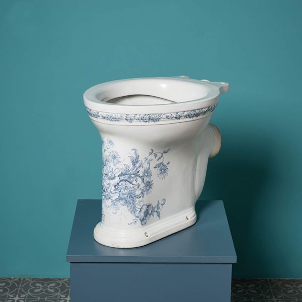 Antique Victorian Twyford Hanley Patterned Toilet with P Trap