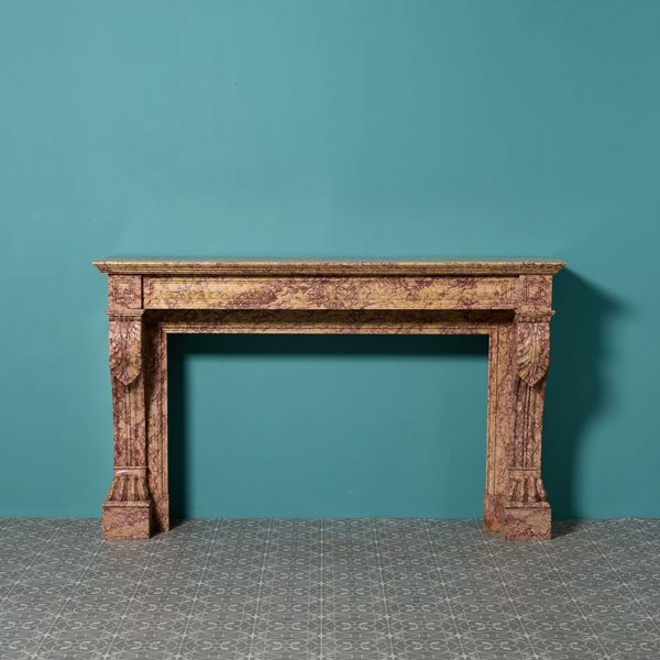 Antique Louis XVI Brocatelle Marble Fire Surround