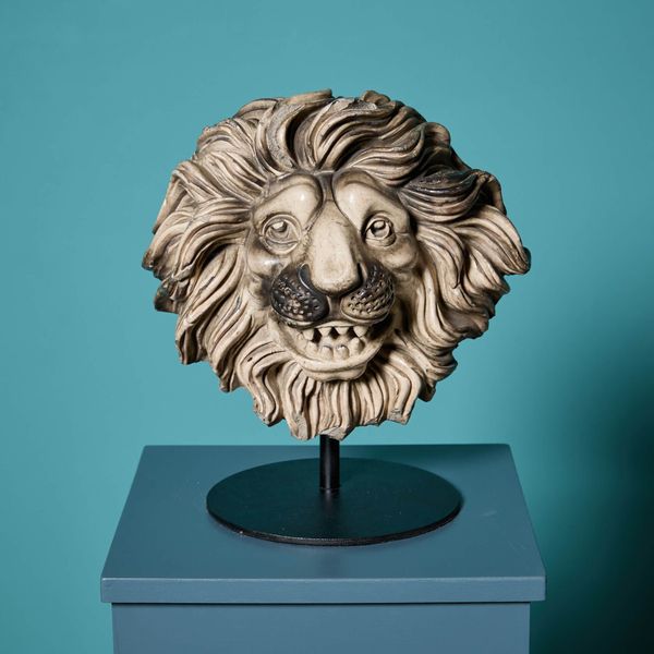Glazed Antique Lion Mask Attributed to LEFCO