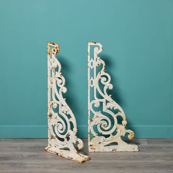 Pair of Antique Victorian Cast Iron Wall Brackets