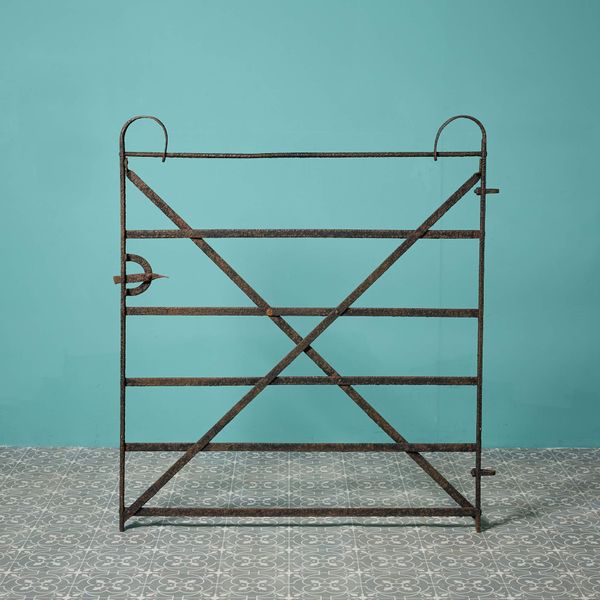 Large Georgian Wrought Iron Strapwork Garden Gate