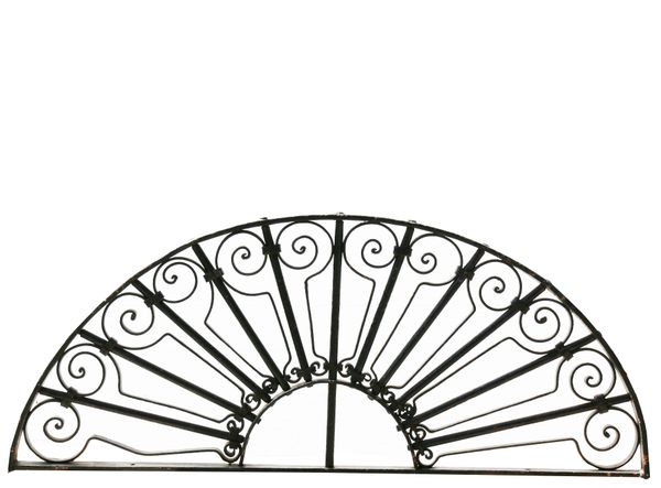 Antique Wrought Iron Semi-Circular Window