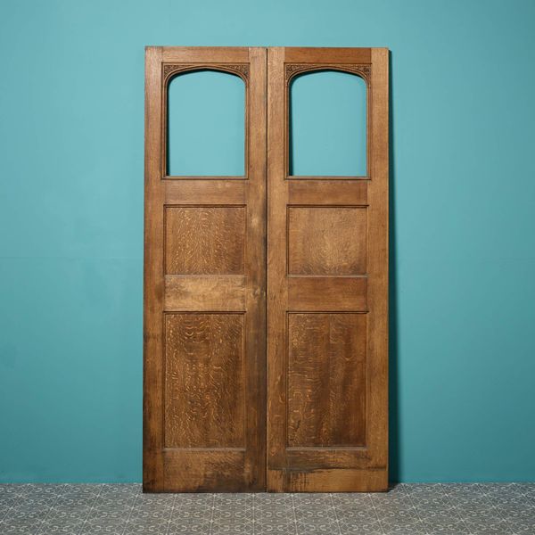 Set of Victorian Oak Doors for Glazing