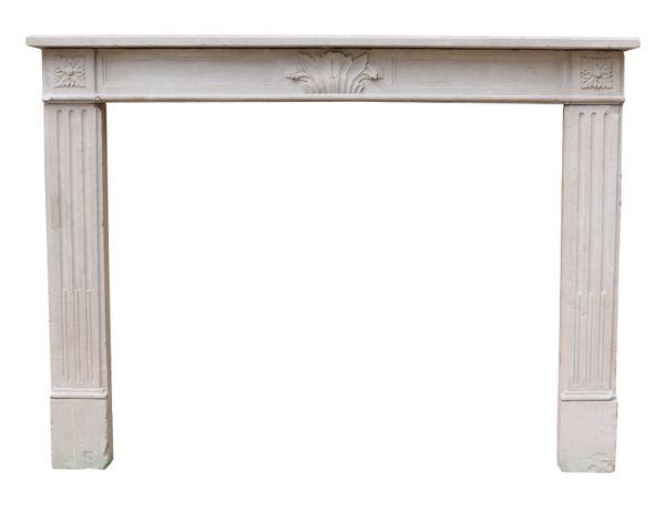 18th Century Louis XVI Limestone Fireplace