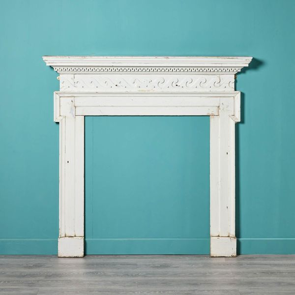 Antique Neoclassical English Pine Fireplace