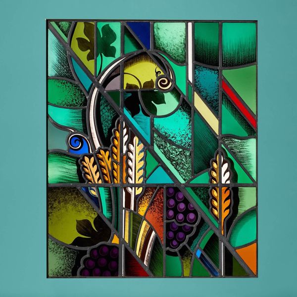 Reclaimed Goddard & Gibbs Abstract Stained Glass Panel