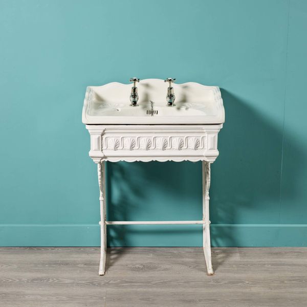 Victorian Bathroom Sink on Cast Iron Stand