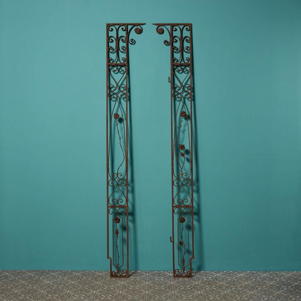 Two Reclaimed Antique Wrought Iron Panels