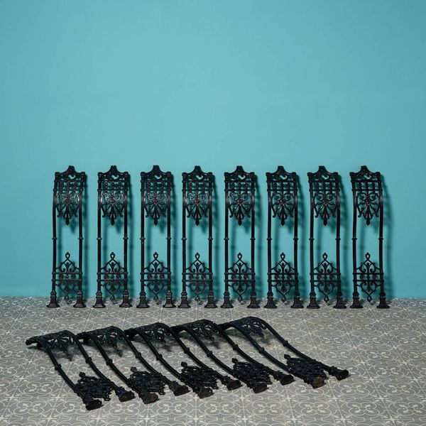 Set of 13 Regency Style 19th Century Cast Iron Balustrades