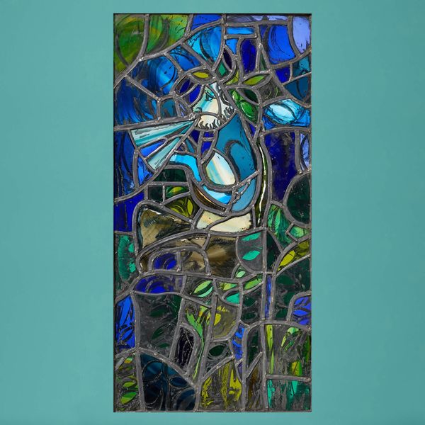 Vibrant Mythical Stained Glass Window