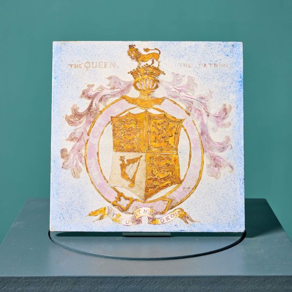 Antique English Tile Depicting Queen Victoria's Coat of Arms