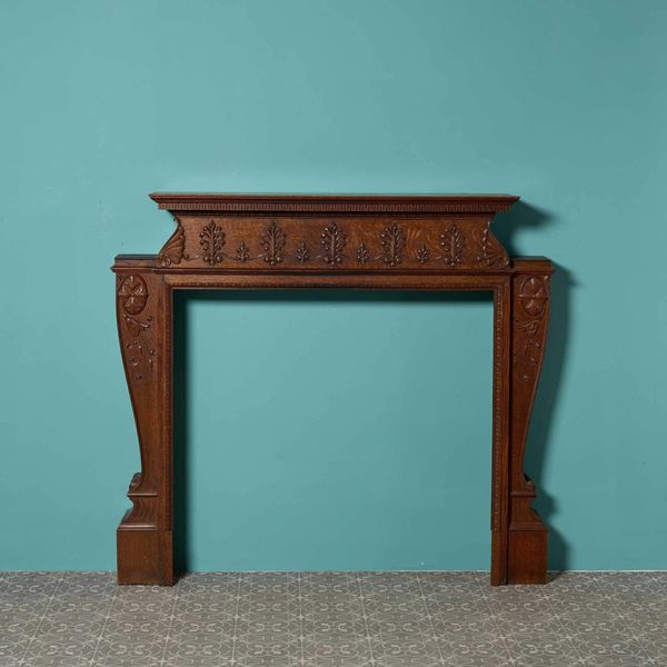 Antique Georgian Style Oak Fireplace