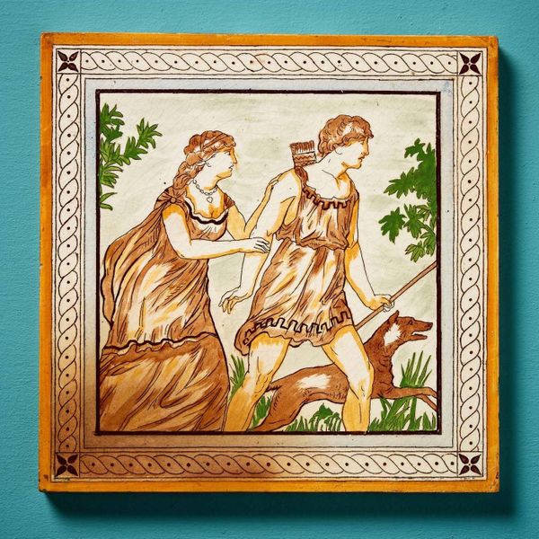 Antique Mythological Tile by Minton Hollins