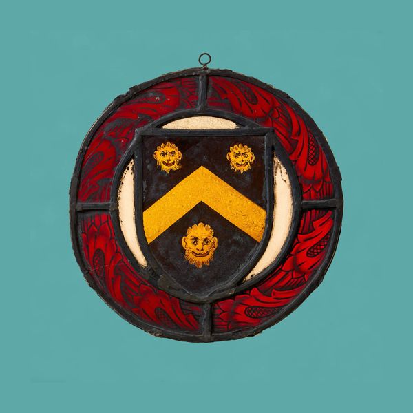 Antique English Stained Glass Heraldic Roundel