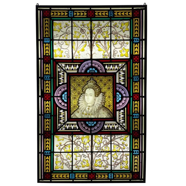 Queen Elizabeth I Antique Stained Glass Window