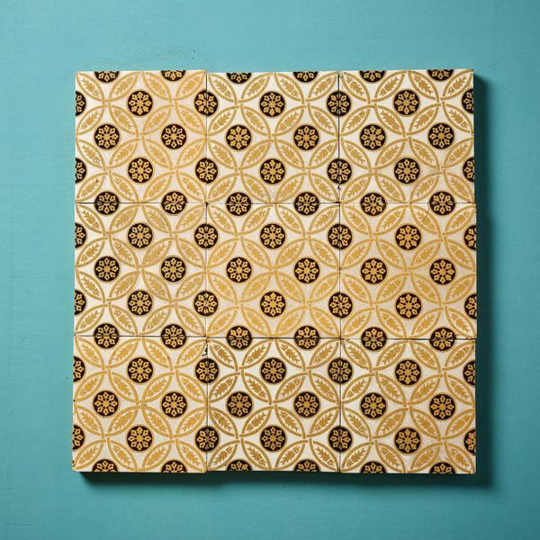 Set of 9 Reclaimed Gothic Style 6-Inch Geometric Tiles