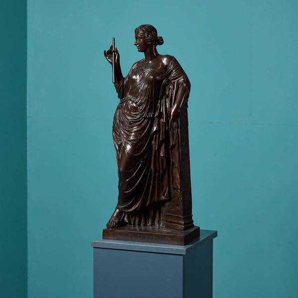 F. Barbedienne (B. 1810) Large Bronze Sculpture of Euterpe