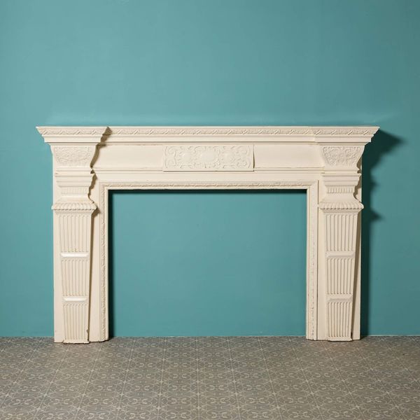 Antique Jacobean Style Pine & Composition Fire Surround