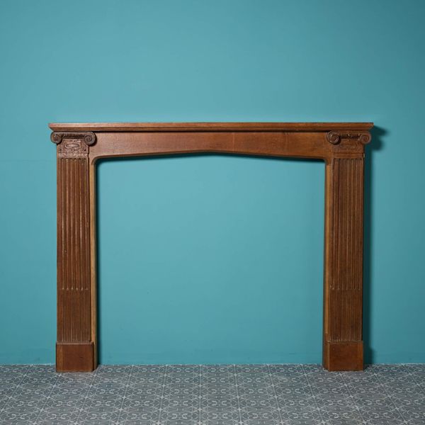 English Arts & Crafts Period Oak Fireplace