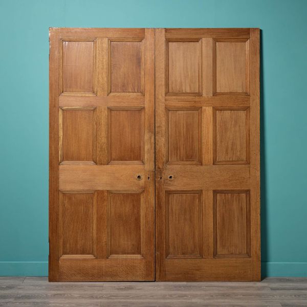 English 6 Panel Reclaimed Oak Double Doors